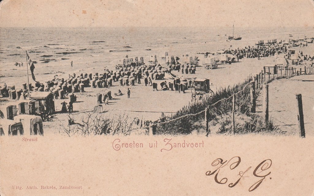 ZANDVOORT rond 1910 Groeten uit ZANDVOORT, Ophalen of Verzenden, Voor 1920, Gelopen, Noord-Holland