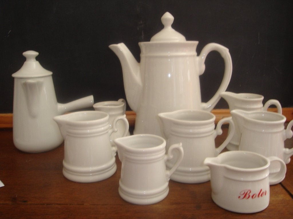 wit melkkantje suikerpot brocante, Ophalen of Verzenden