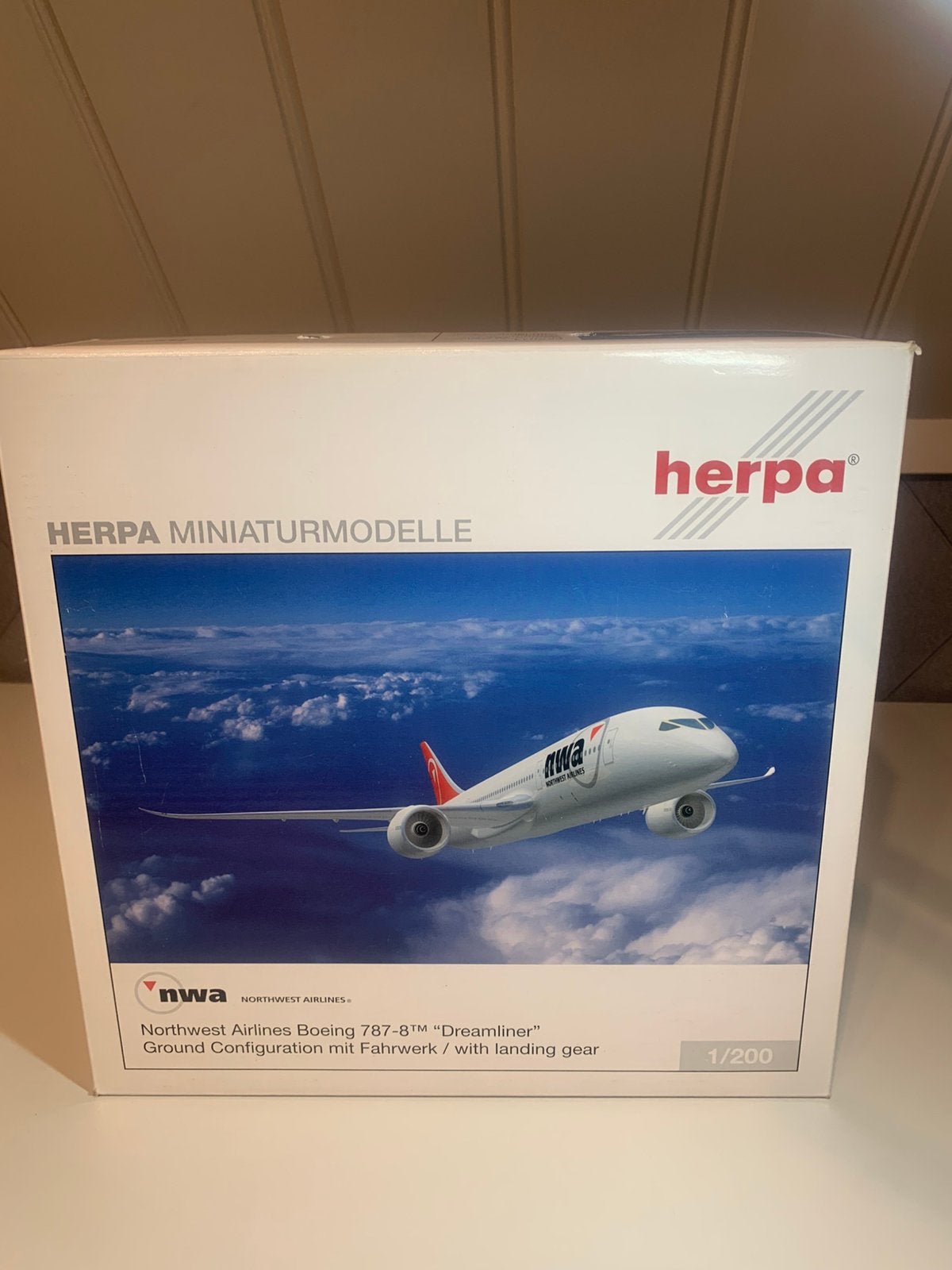 Herpa 1:200 NWA Boeing 787-8, Ophalen of Verzenden, Nieuw, Schaalmodel
