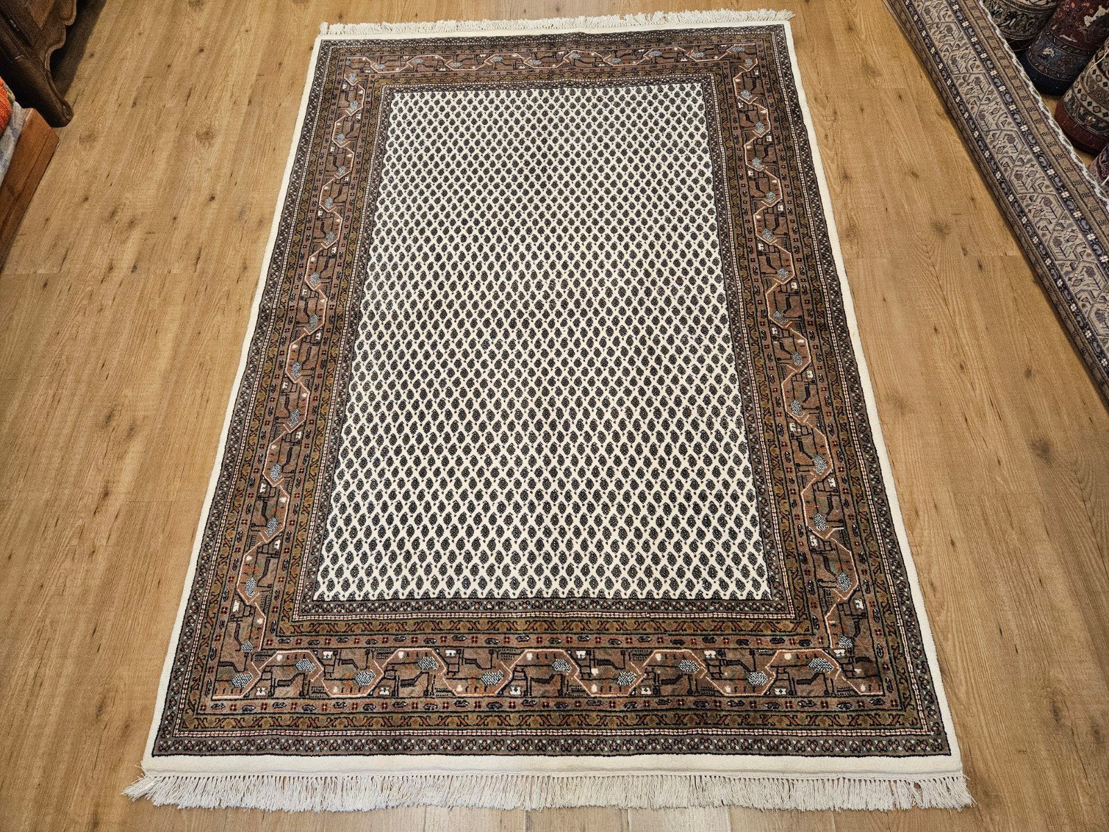 Handgeknoopt oosters tapijt mir 228x160, Info@SlatsAntiek.nl, Groen, Perzisch, 150 tot 200 cm
