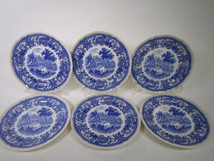 Villeroy & Boch BURGENLAND blauw 🔹🔹🔹salade BORDEN, Ophalen, Gebruikt, Bord(en), Overige stijlen