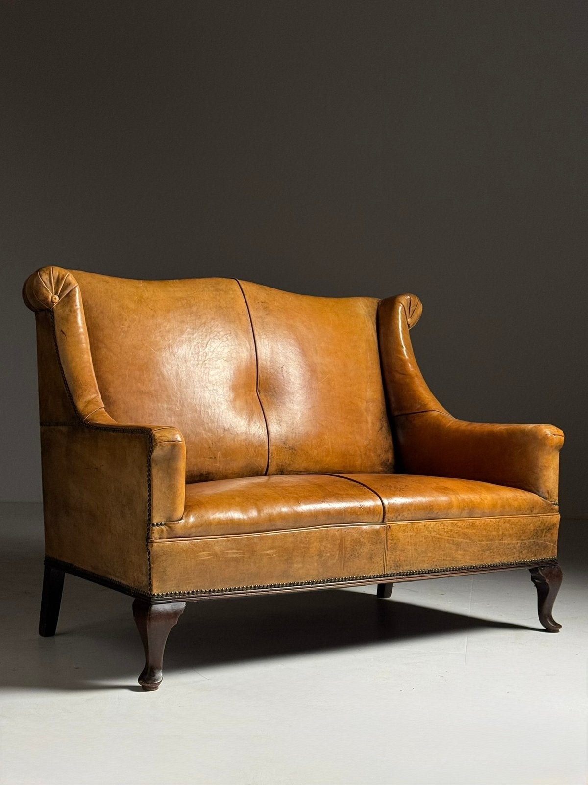 Schapenleren sofa bank klassiek, Ophalen of Verzenden, Zo goed als nieuw, 75 tot 100 cm, Tweepersoons