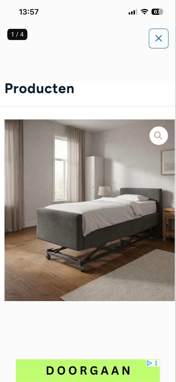 Wellfair Seniorenbed Boxspring LevelFit PL 100x200cm, Huis en Inrichting, Slaapkamer | Bedden, Ophalen, Eenpersoons, Zo goed als nieuw