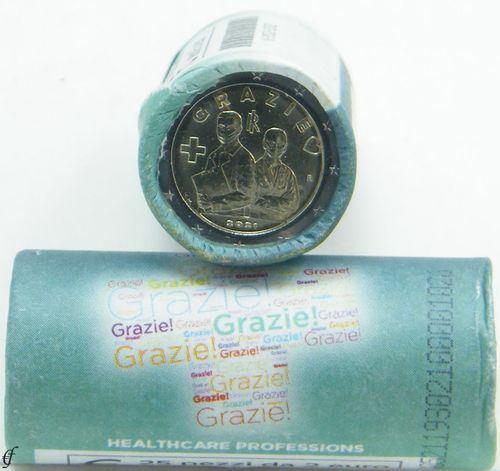 Muntrol 25x 2 euro Italie 2021 - Grazie - speciale wikkel, Postzegels en Munten, Munten | Europa | Euromunten, Verzenden, Italië