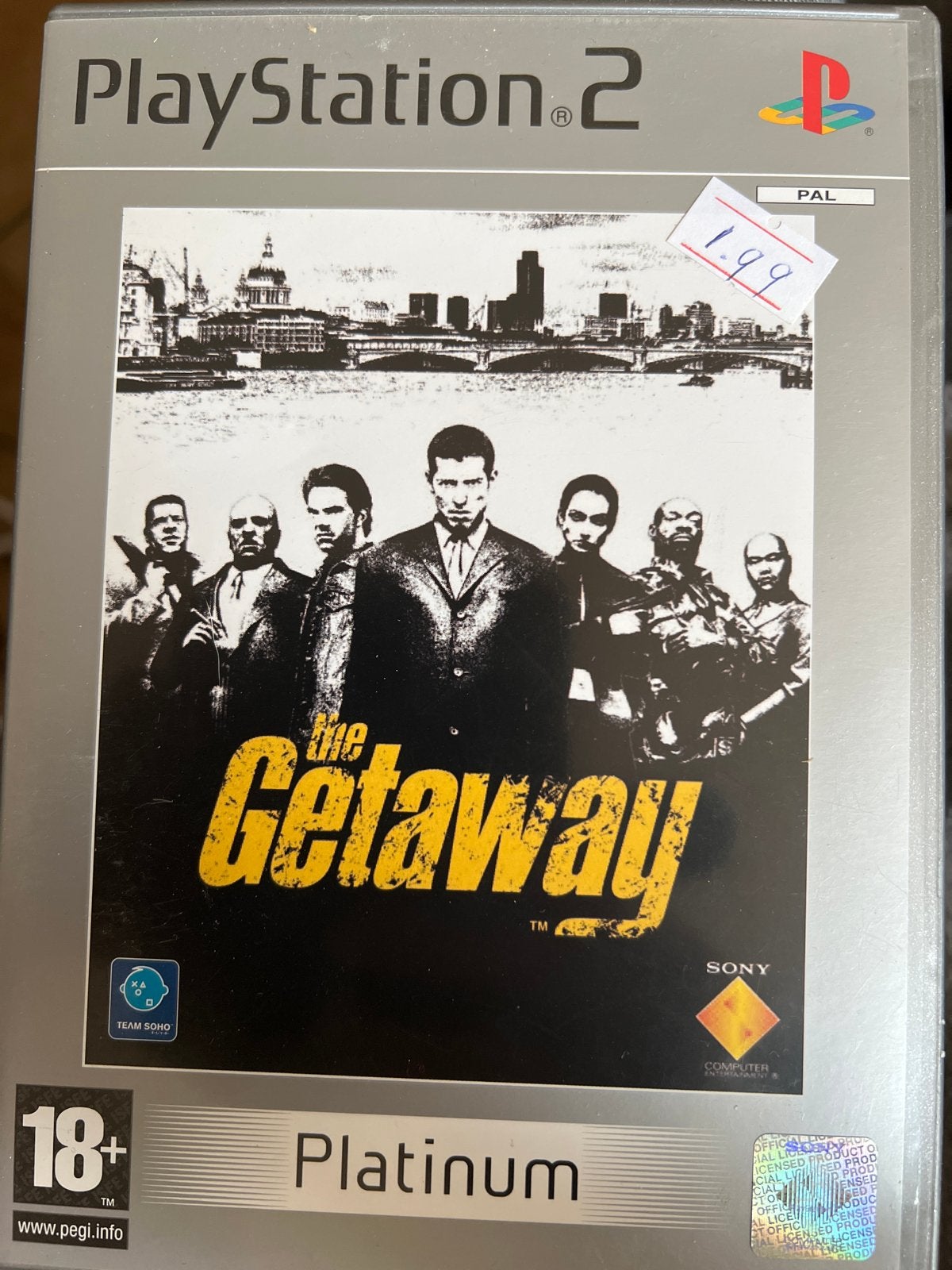 The Getaway Platinum PlayStation 2 (PS2) - Actie/Avontuur, Avontuur en Actie, Gebruikt, Vanaf 18 jaar, 1 speler