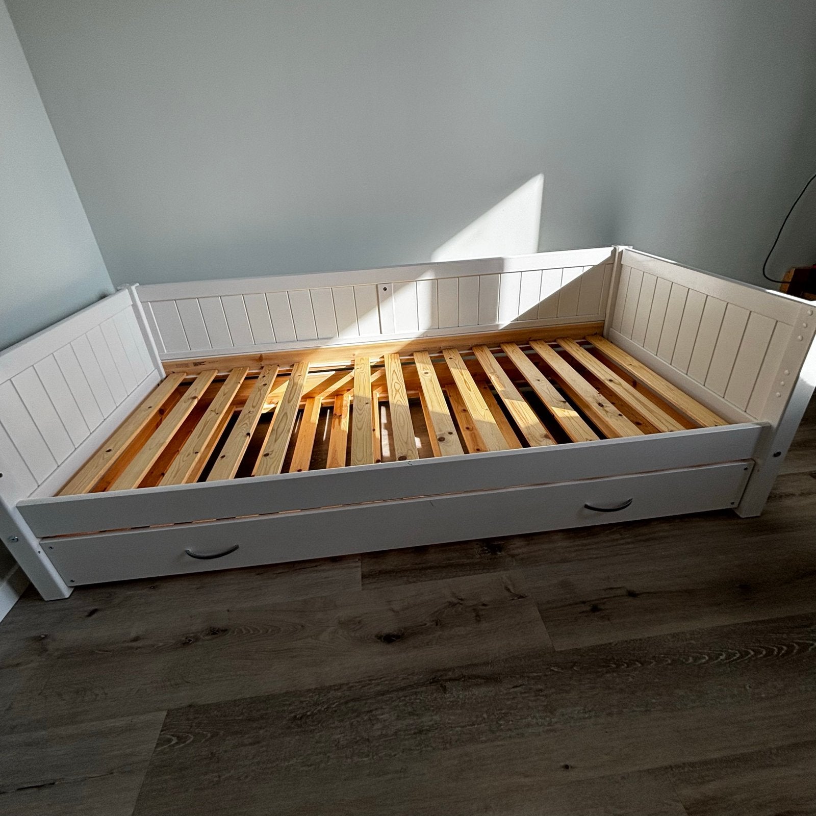 Eenpersoonsbed met bedlade en lichte gebruikersschade, Ophalen, Gebruikt, 90 cm, Eenpersoons