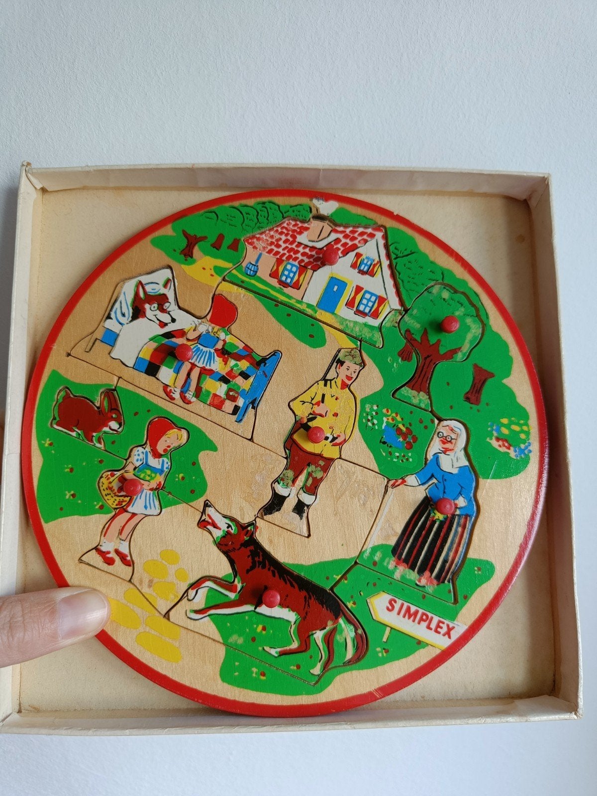 Roodkapje puzzel houten puzzel simplex, Ophalen of Verzenden, 10 tot 50 stukjes