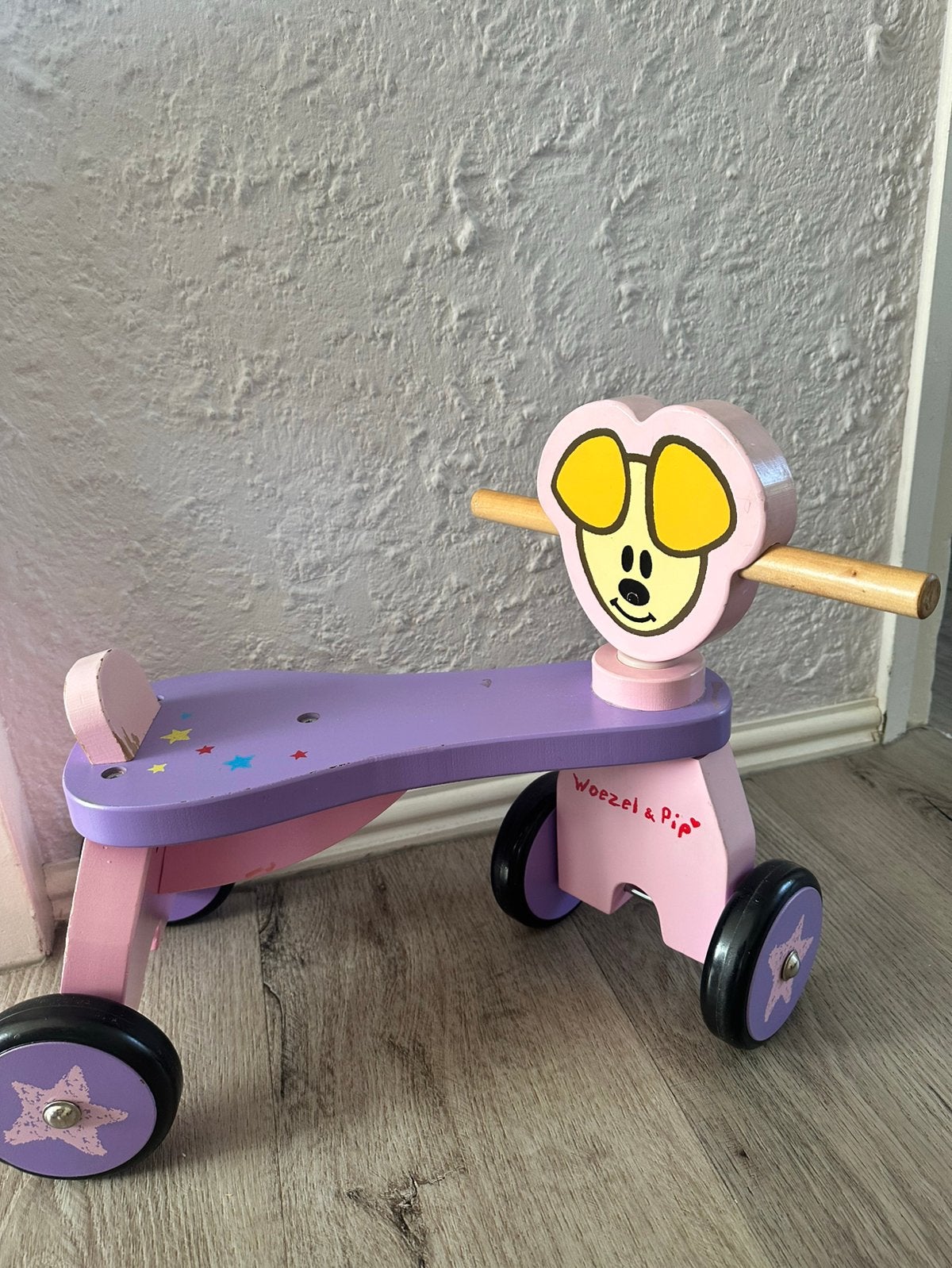 Loopfiets hout woezel en pip, Ophalen, Gebruikt, Loopfiets