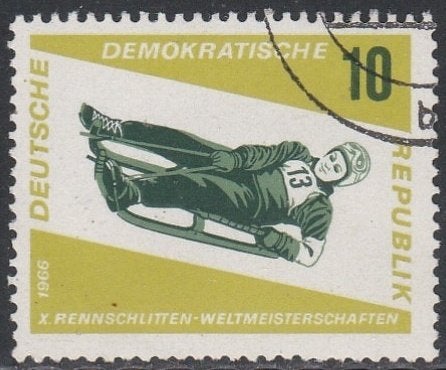 DDR 1966 1156 WK Rodelen, Gest, Ophalen of Verzenden, DDR, Gestempeld