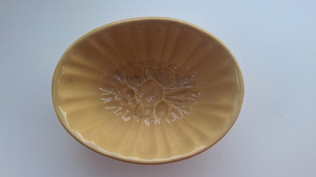 Mooie puddingvorm geel brocante vintage, Ophalen of Verzenden