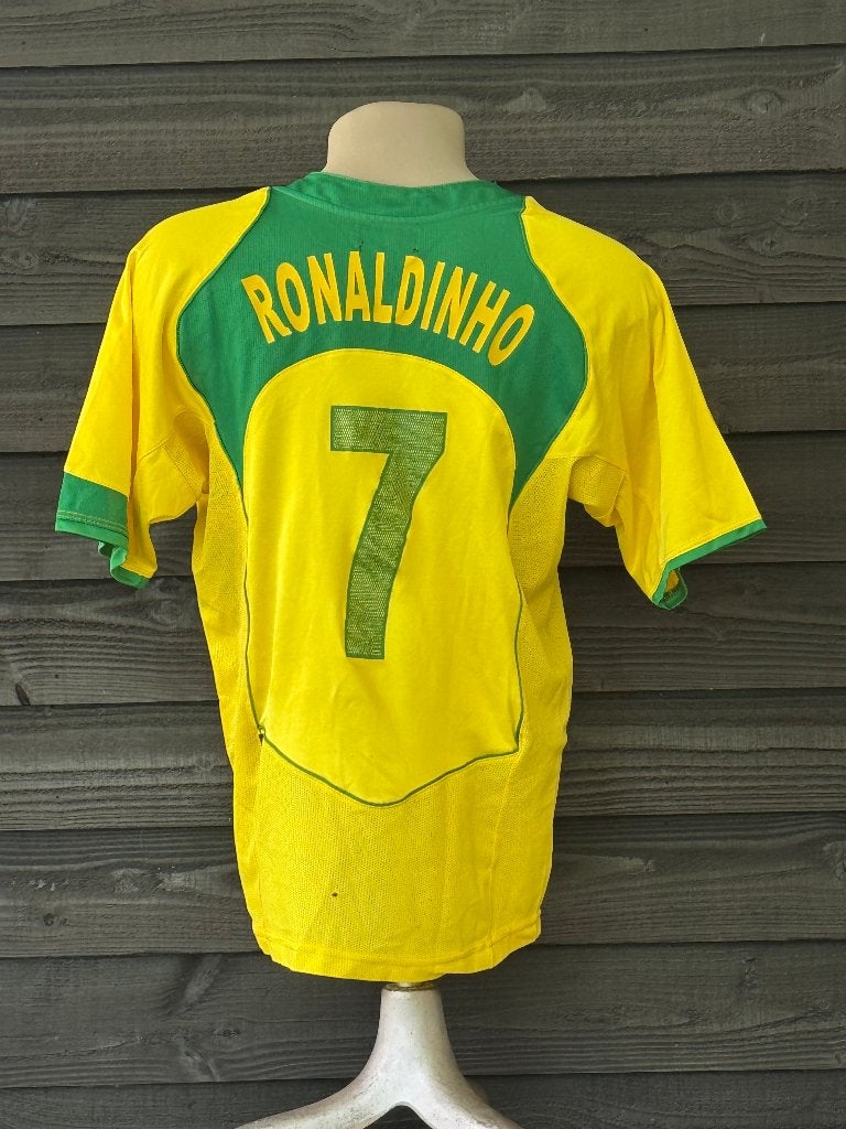 Brazilie thuisshirt Ronaldinho, Maat 52/54 (L), Onbekend, Verzenden, Geel