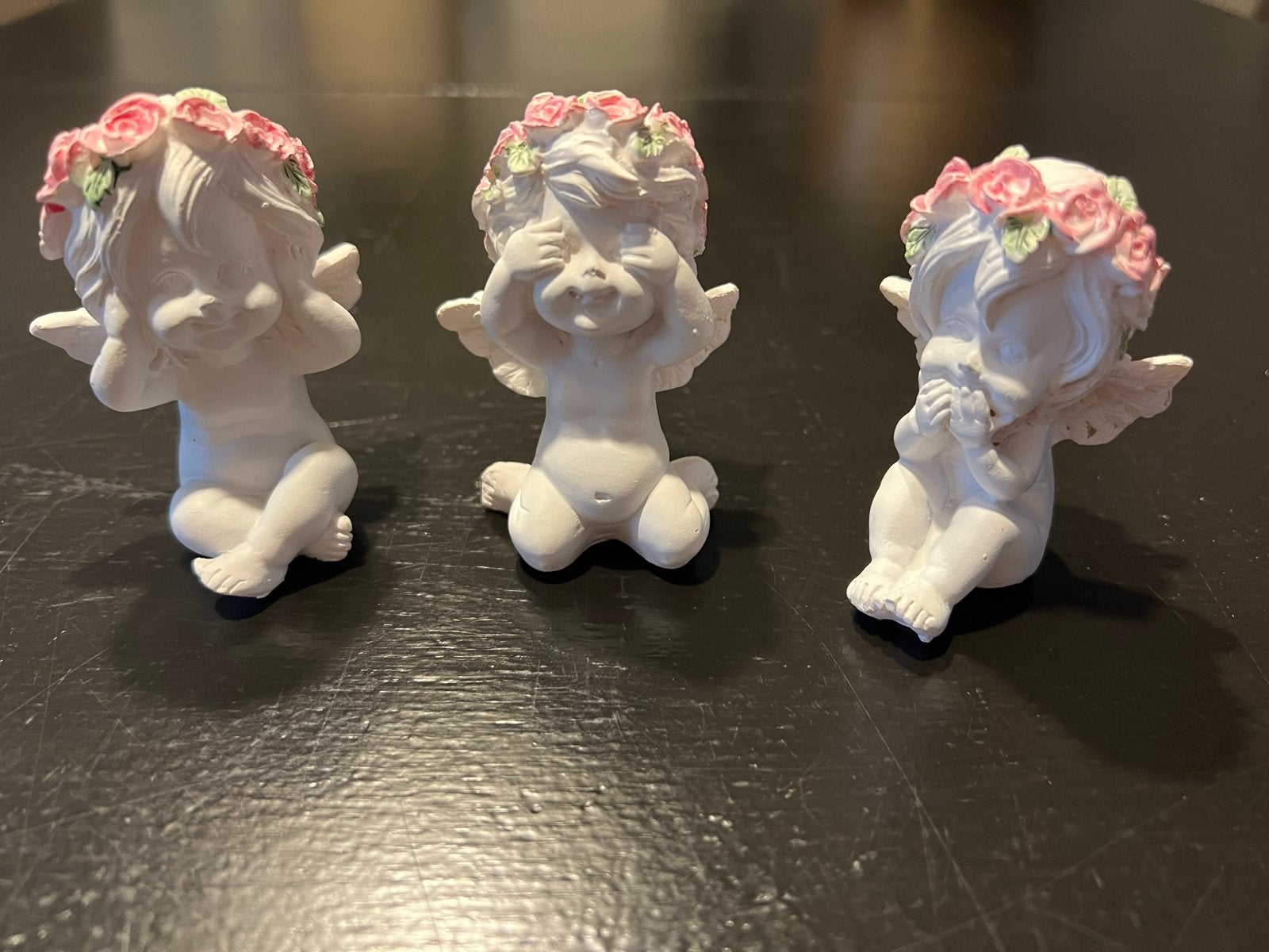 Set van 3 Witte Engelen Beeldjes - Horen, Zien, Zwijgen, Huis en Inrichting, Nieuw, Ophalen of Verzenden, Klassiek, Wit