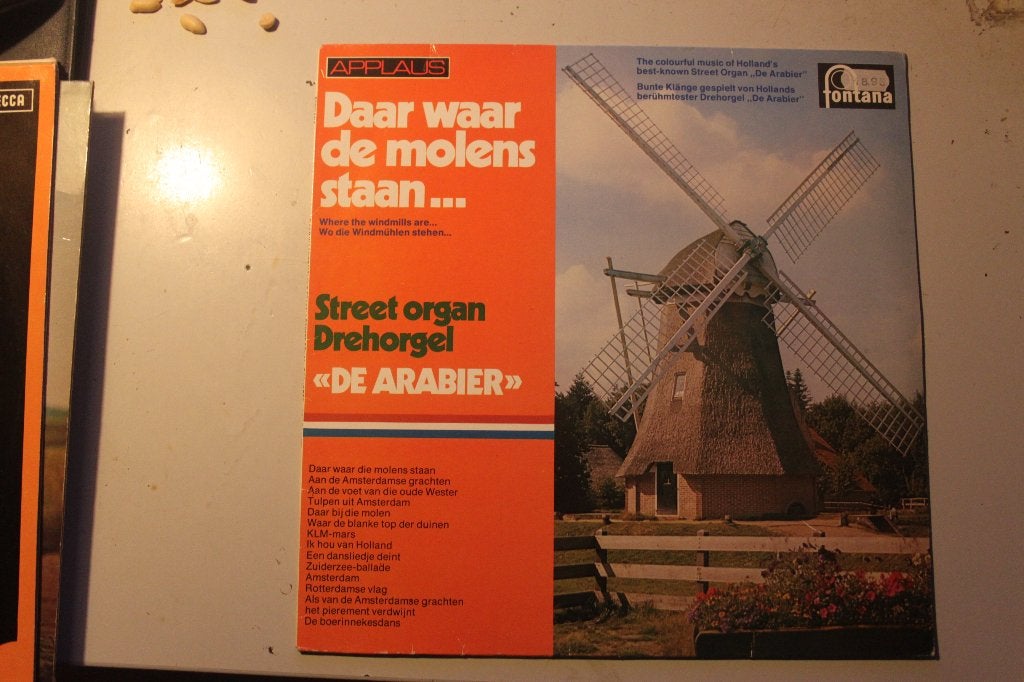 500c - lp - street organ de arabier - daar waar de molens st, Ophalen of Verzenden, Gebruikt, 12 inch, Levenslied of Smartlap