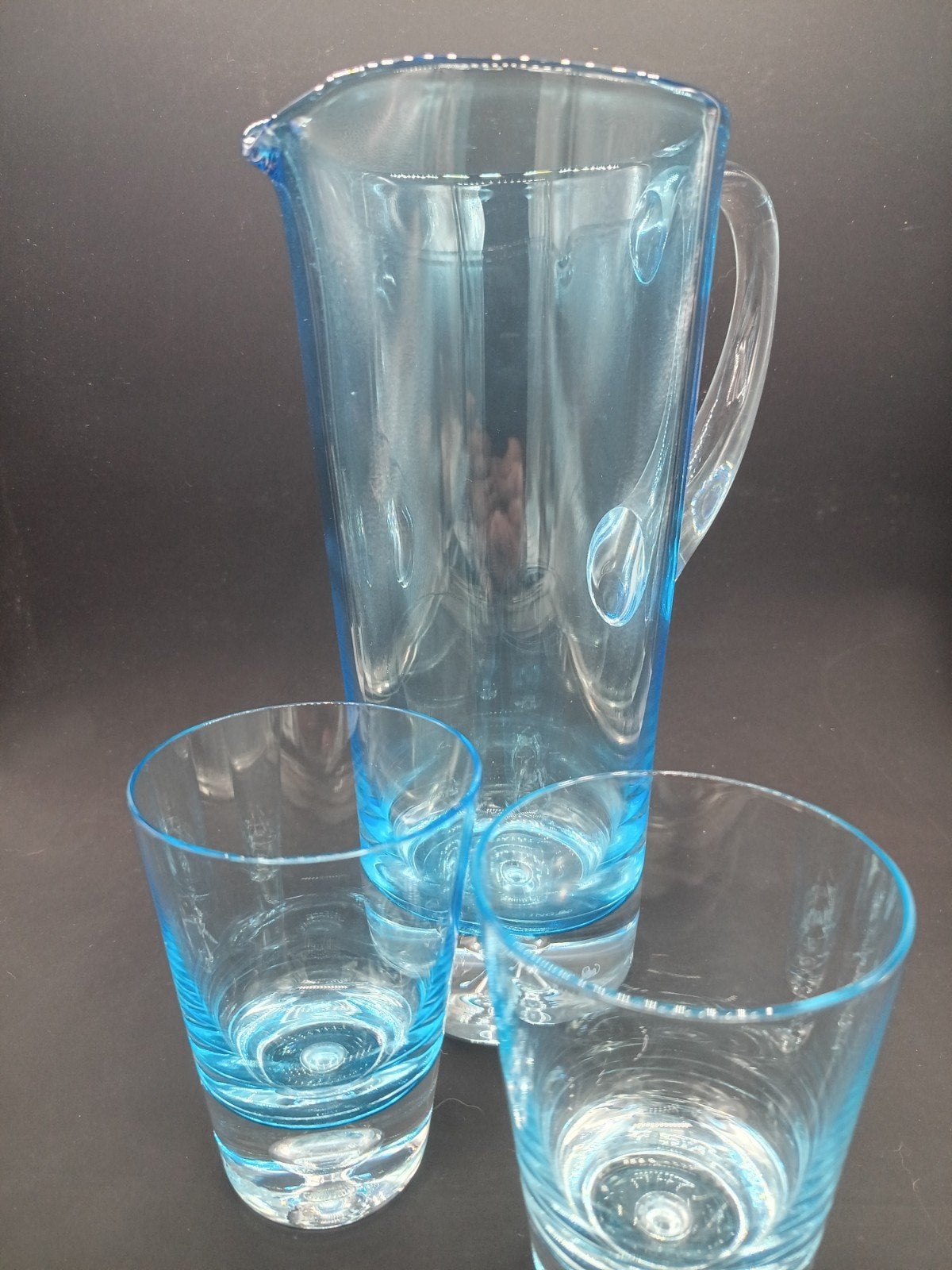 Krosno Bonny Karaf met 2 Glazen - Aqua Blauw (ca. 2003), Antiek en Kunst, Ophalen of Verzenden