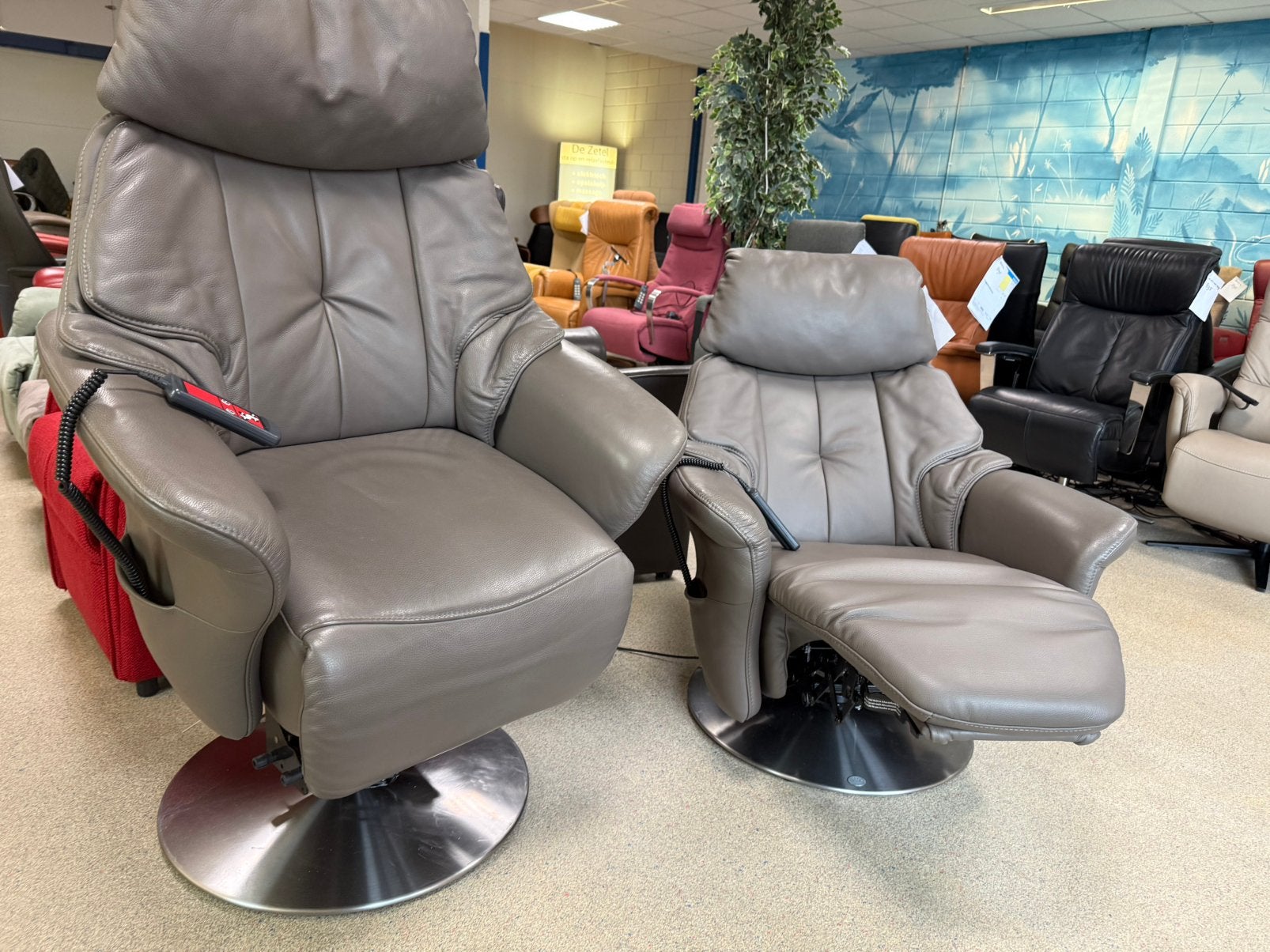 Himolla set sta op stoel relax fauteuil gratis bezorging, Ophalen of Verzenden, Zo goed als nieuw, Leer, Ruim 100 Top merken alle kleuren en maten
