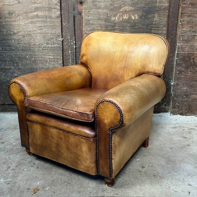 Prachtige Franse herenfauteuil met karakter, Huis en Inrichting, Ophalen, Gebruikt, Chesterfield, Vintage, Klassiek, 75 tot 100 cm