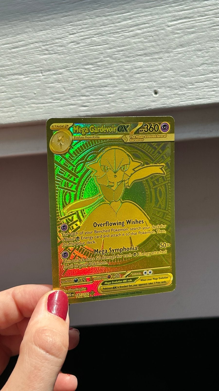 Mega Gardevoir EX Pokémon Kaart (Goud, Foil), Ophalen, Zo goed als nieuw, Losse kaart, Foil
