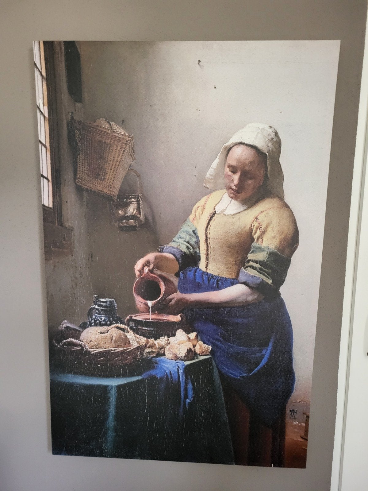 Het Melkmeisje - Johannes Vermeer (Reproductie), Ophalen, Portret of Personen, Overige ondergronden, Klassiek