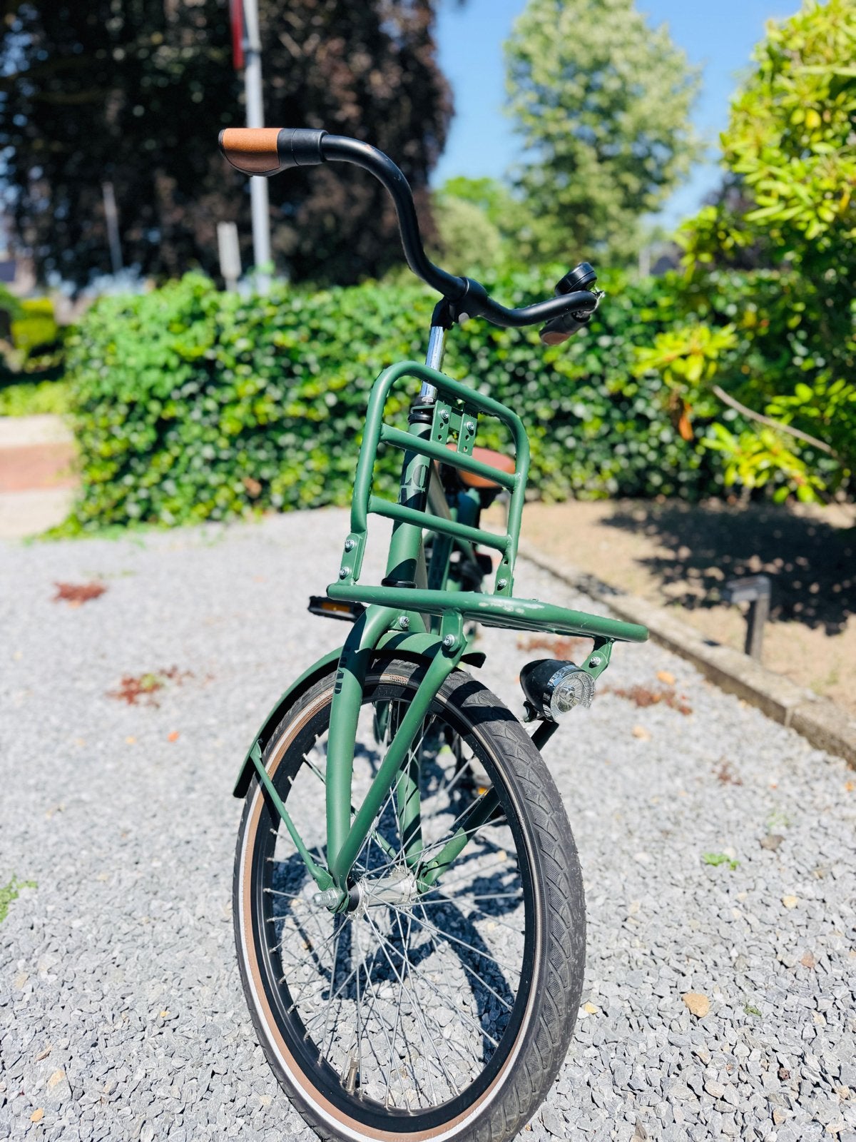 Stoere groene jongensfiets met voordrager 20 inch, Fietsen en Brommers, Ophalen, Gebruikt, 26 inch of meer, Versnellingen