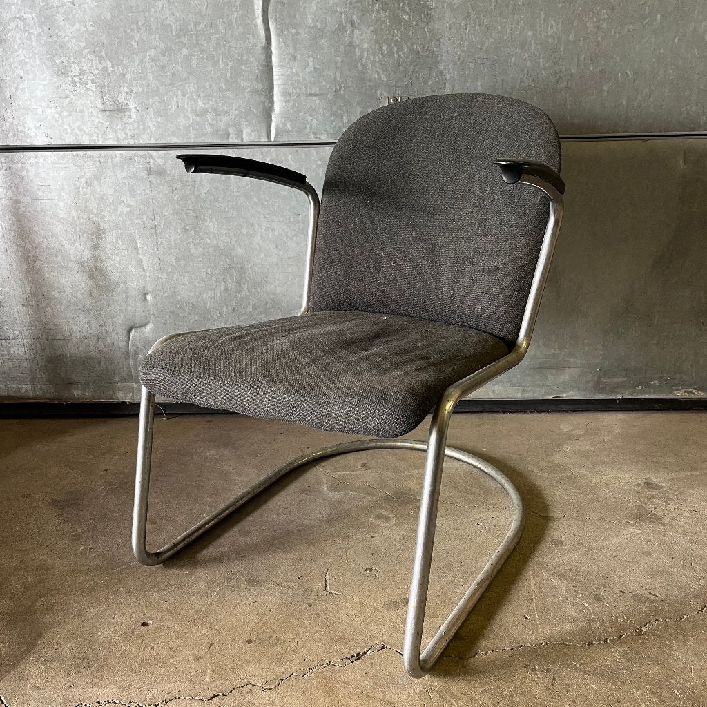 Originele oude Gispen 413 fauteuil, Ophalen, W. H. Gispen, Gebruikt, 75 tot 100 cm