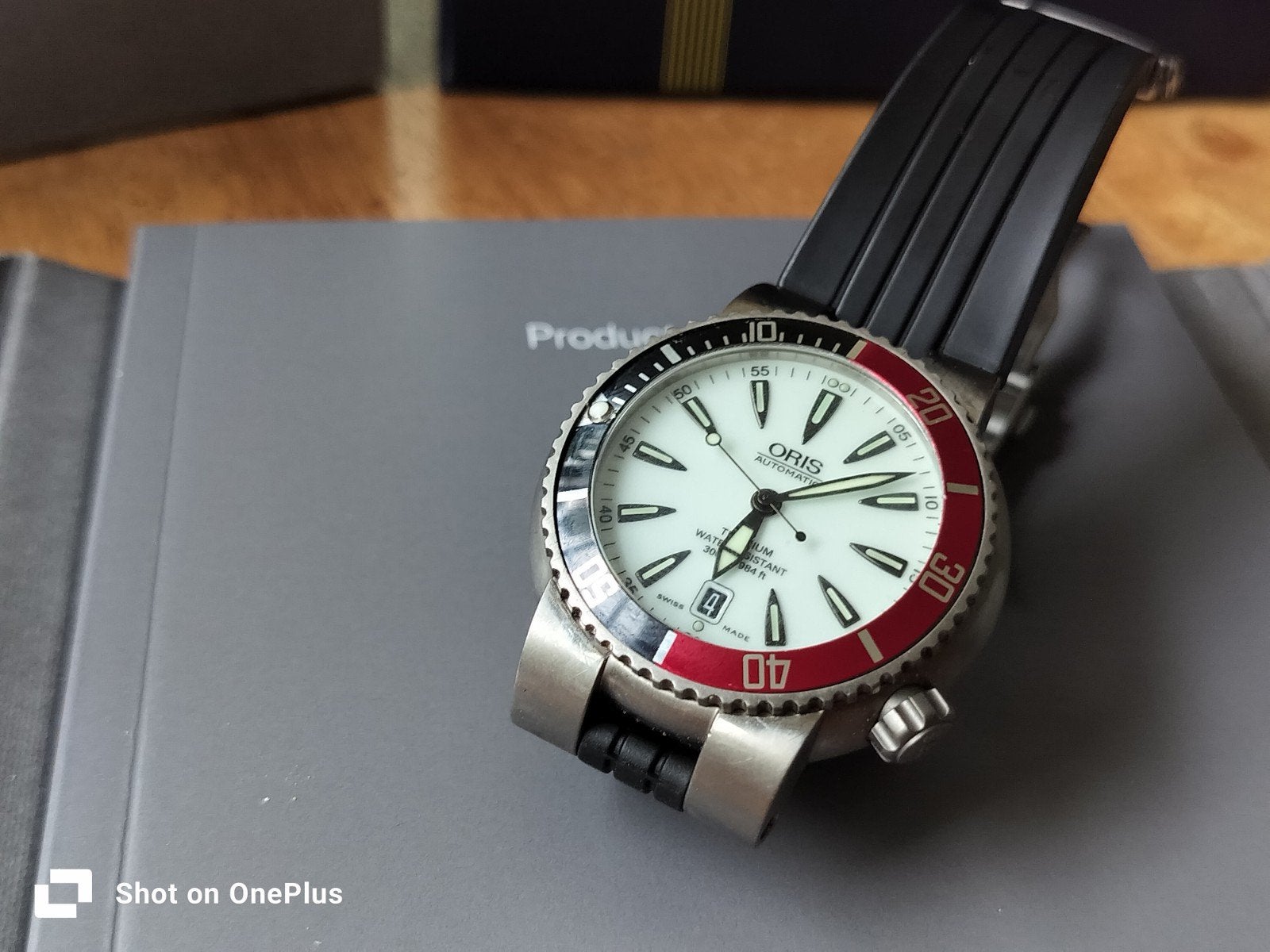 Leuk Oris TT1 Divers Date Titan Automatic horloge 44 mm, Ophalen of Verzenden, Zwart, Android