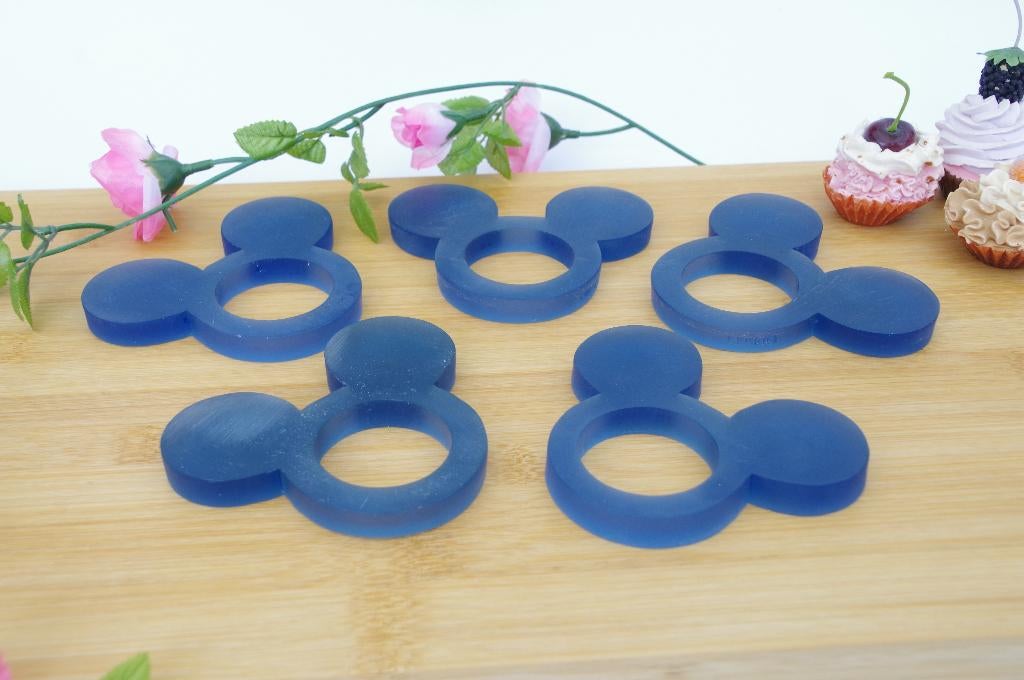 5 blauwe Disney servetringen, Huis en Inrichting, Keuken | Servies, Overige materialen, Gebruikt, Overige typen, Ophalen of Verzenden