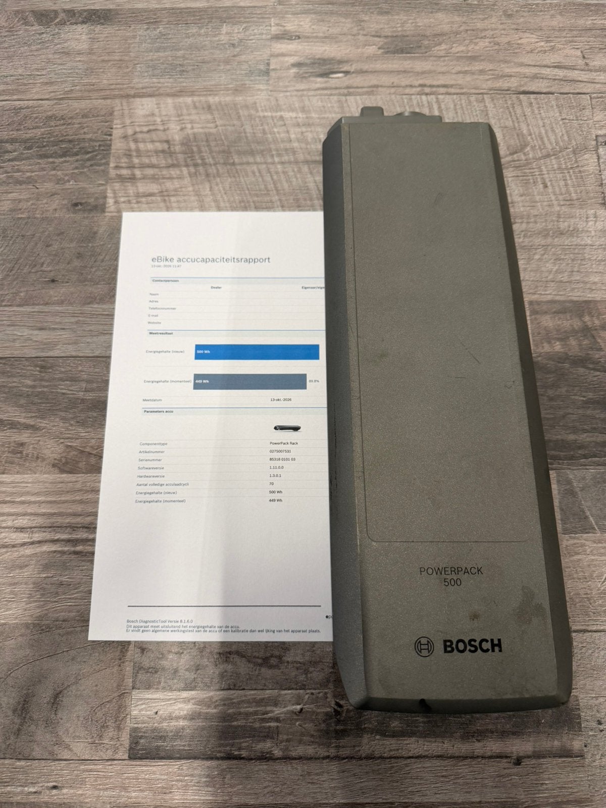 Bosch powerpack bagagedrager 500WH met test rapport, Fietsen en Brommers, Gebruikt