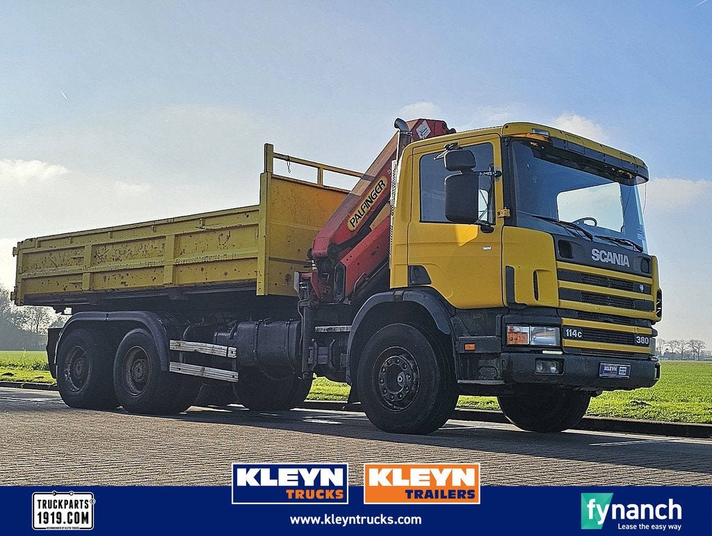 SCANIA P114.380 6x4 palfinger, Auto's, Vrachtwagens, Euro 2, Geel, Bedrijf, 379 pk
