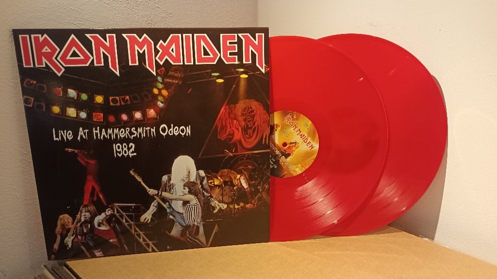 2 LP Iron Maiden, live at hammersmith Odeon 1982, Rood Vinyl, Hard Rock, Ophalen of Verzenden, Zo goed als nieuw, 12 inch