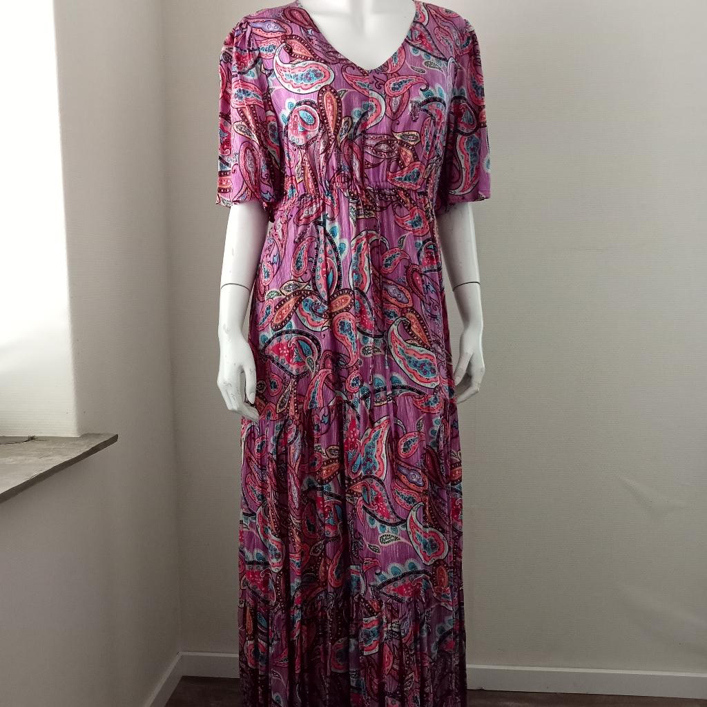 Nieuwe Ibiza paisley maxi dress lila paars maat XL/42, Verzenden, Paars, Maat 42/44 (L), Nieuw