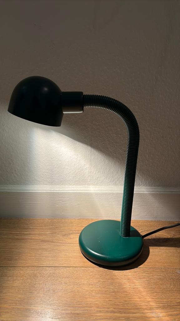 Retro design vintage bureaulamp happy light groen, Huis en Inrichting, Lampen | Tafellampen, Ophalen of Verzenden, Zo goed als nieuw
