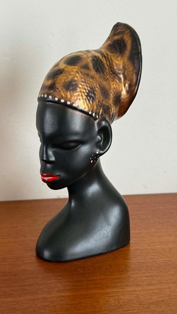 Retro Beeld Muurmasker Afrikaanse Dame Keramiek, Ophalen of Verzenden, Huis en Inrichting