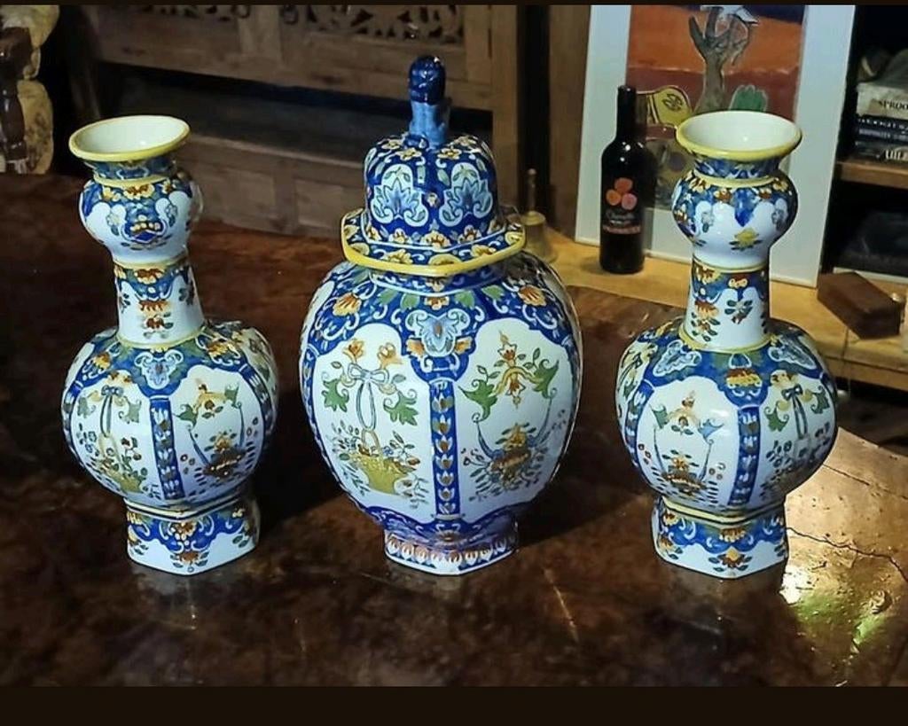 Prachtige Chinese Vaas Set - Handgeschilderd, Antiek en Kunst, Antiek | Vazen, Ophalen of Verzenden