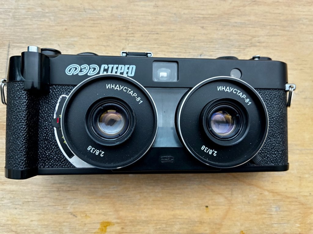zeldzame analoge stereo camera 3D, Ophalen, Zo goed als nieuw, Compact, Overige Merken