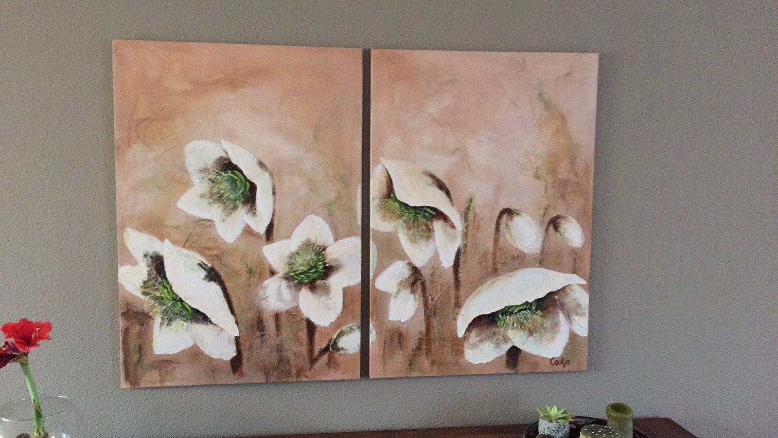 Dubbel schilderij, Ophalen