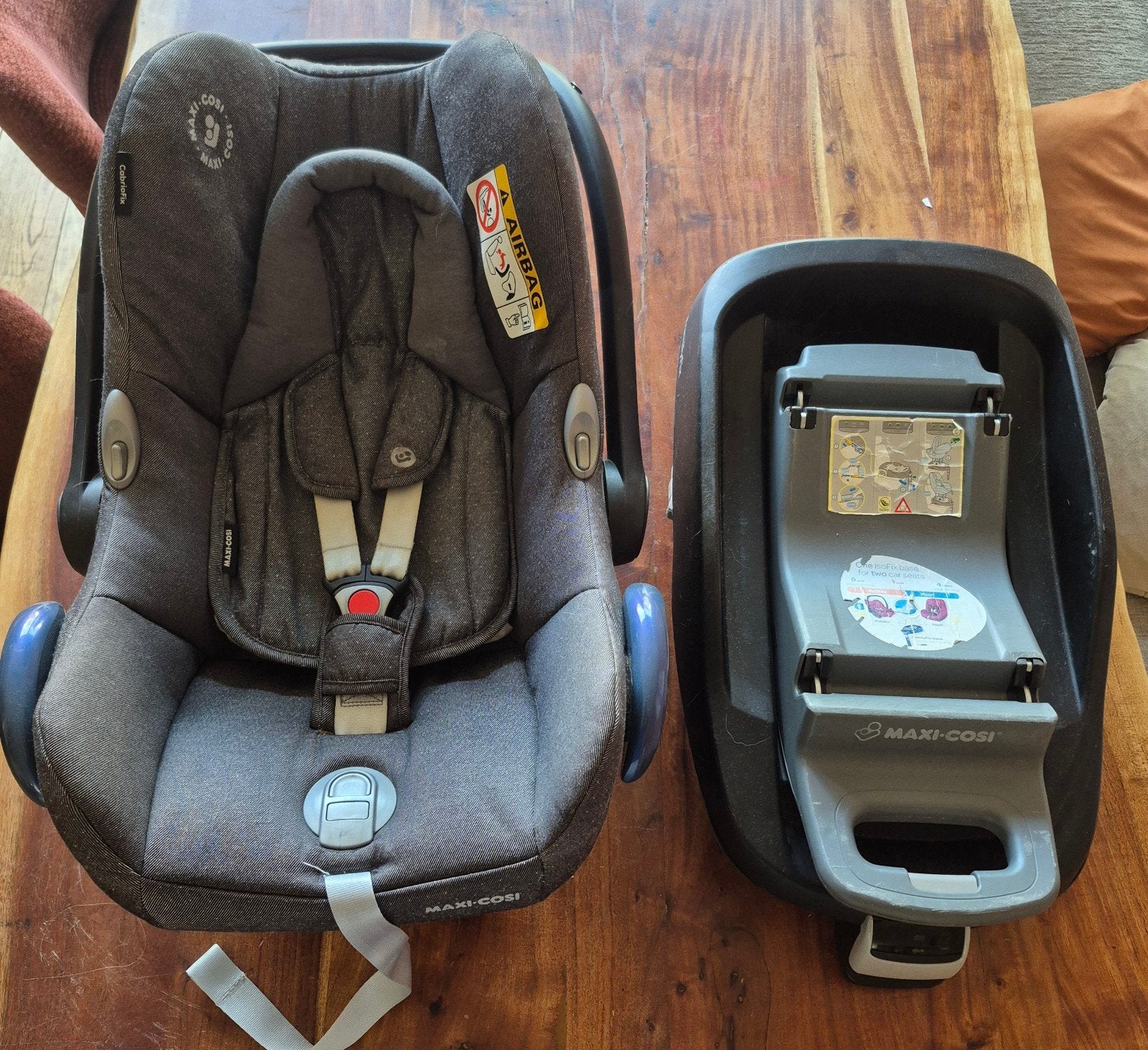 Maxi-Cosi Cabriofix met FamilyFix Base, Gebruikt, Ophalen of Verzenden, Isofix, 0 t/m 13 kg