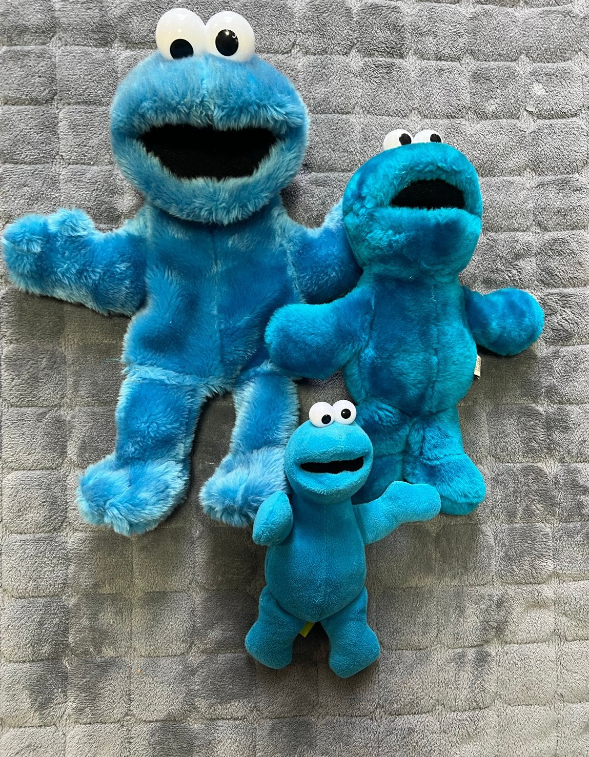 3 Koekiemonster knuffels - zie de beschrijving voor maten, Kinderen en Baby's, Speelgoed | Knuffels en Pluche, Gebruikt, Overige merken