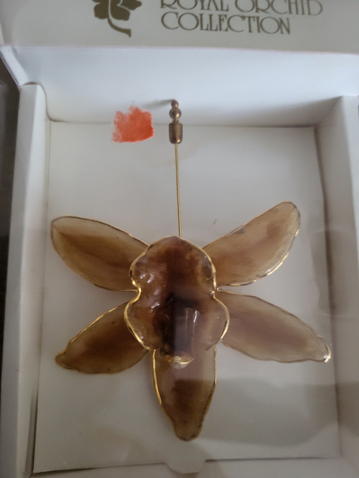 broche/pin  orgidee van glas, Ophalen of Verzenden, Zo goed als nieuw, Overige materialen