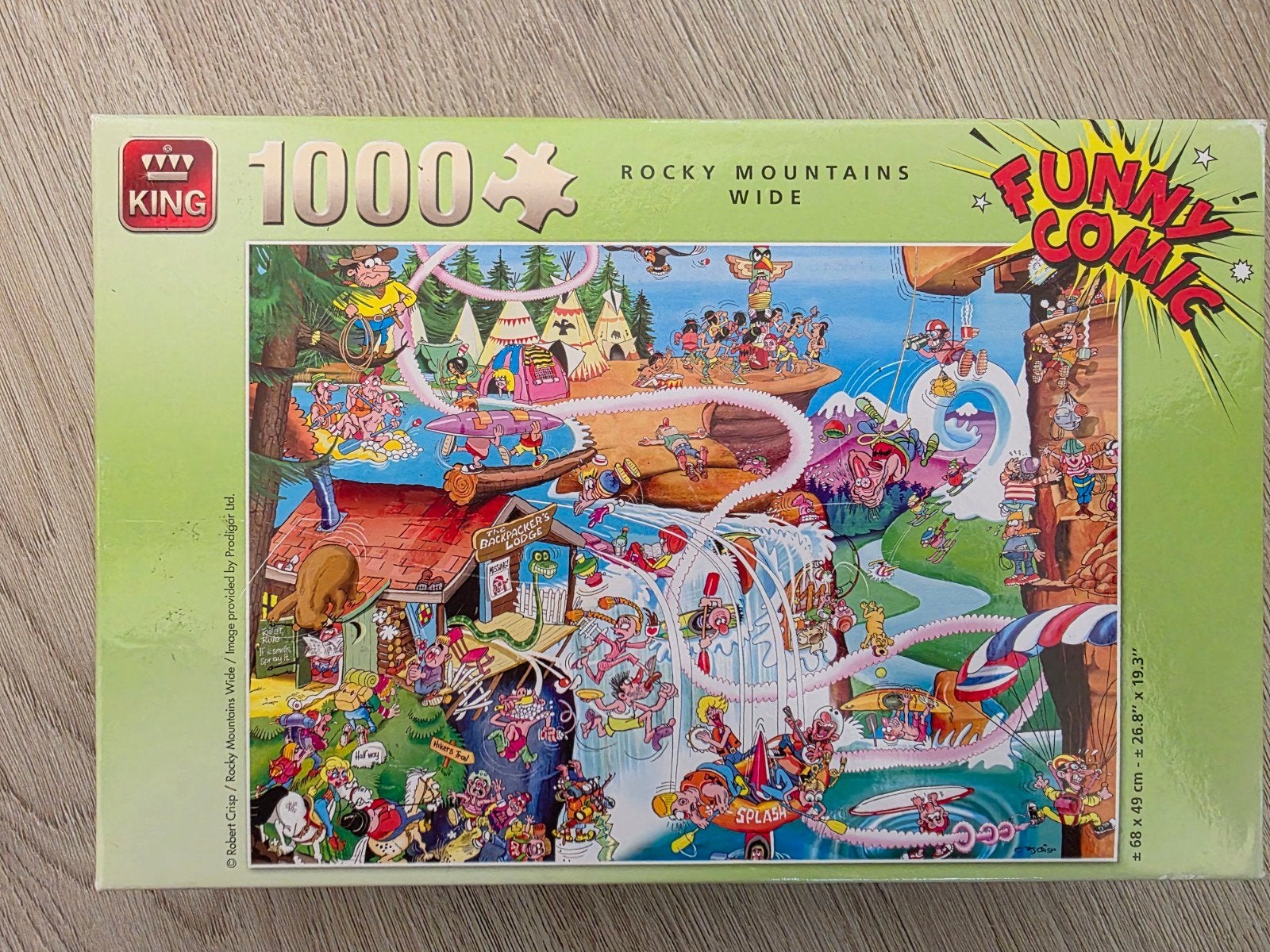 King Funny Comic puzzel 1000 stukjes, Ophalen of Verzenden, 500 t/m 1500 stukjes, Zo goed als nieuw, Legpuzzel