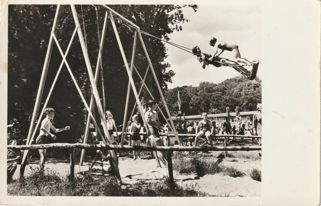 Santpoort bij Bloemendaal Natuurbad Velserend, Ophalen of Verzenden, 1940 tot 1960, Gelopen, Noord-Holland