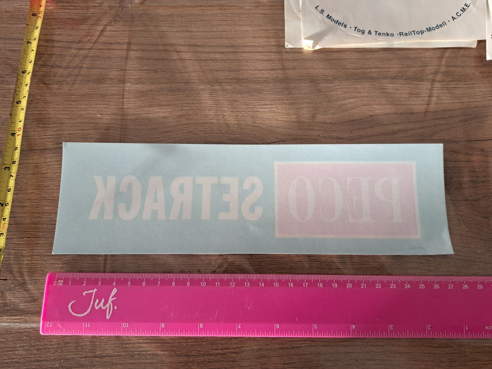 Sticker Peco Setrack raamsticker voor achterruit, Ophalen of Verzenden, Zo goed als nieuw, Merk