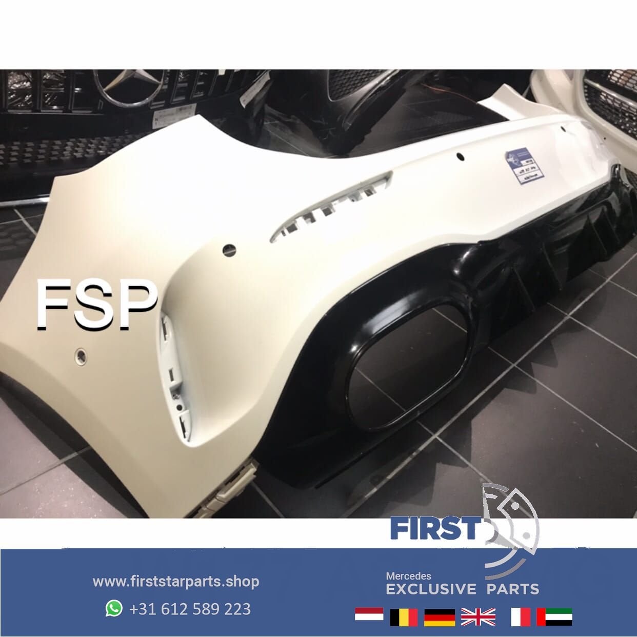 W177 Mercedes A Klasse 35 AMG ACHTERBUMPER + DIFFUSER A35 20, Gebruikt, -, Ophalen of Verzenden, Achter
