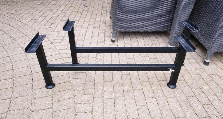 Zwart metalen potenset voor bed uitschuifbaar, Ophalen, Gebruikt, 90 cm, Eenpersoons