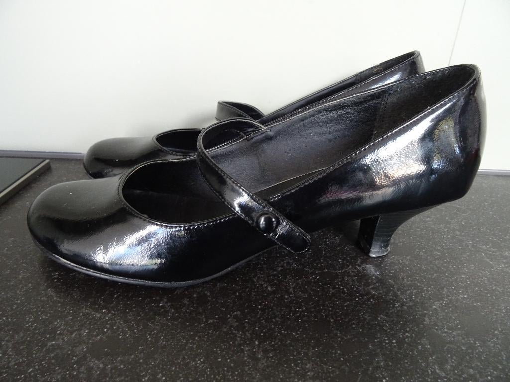 SALE !! GINO VENTORI maat 40, zwarte schoenen met bandje., Zwart, Dansschoenen, Ophalen of Verzenden, Zo goed als nieuw