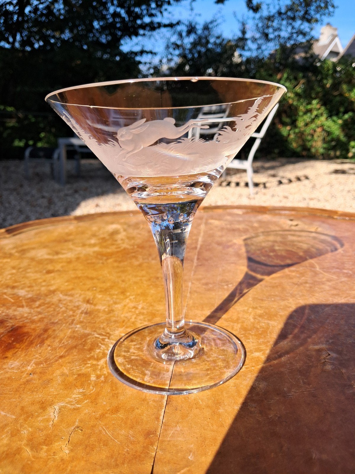Antiek glas met haas, Antiek en Kunst, Ophalen of Verzenden