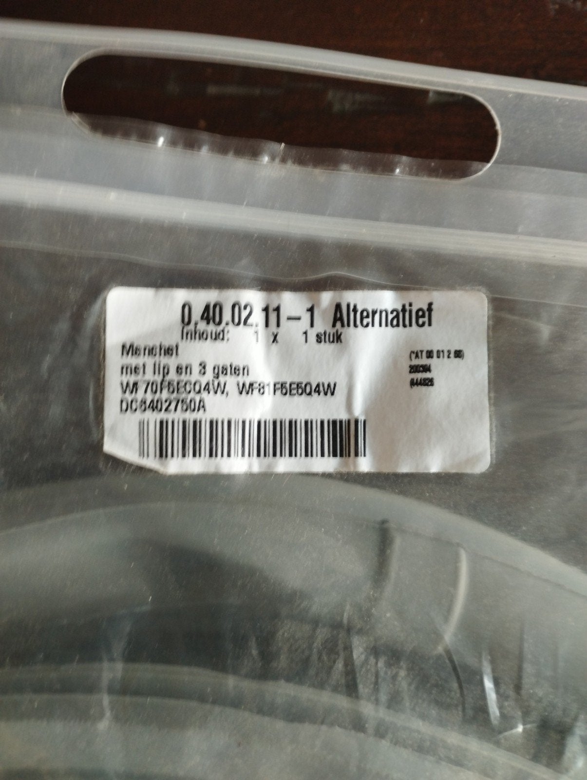 Manchet met lip en 3 gaten voor Samsung wasmachine, Ophalen