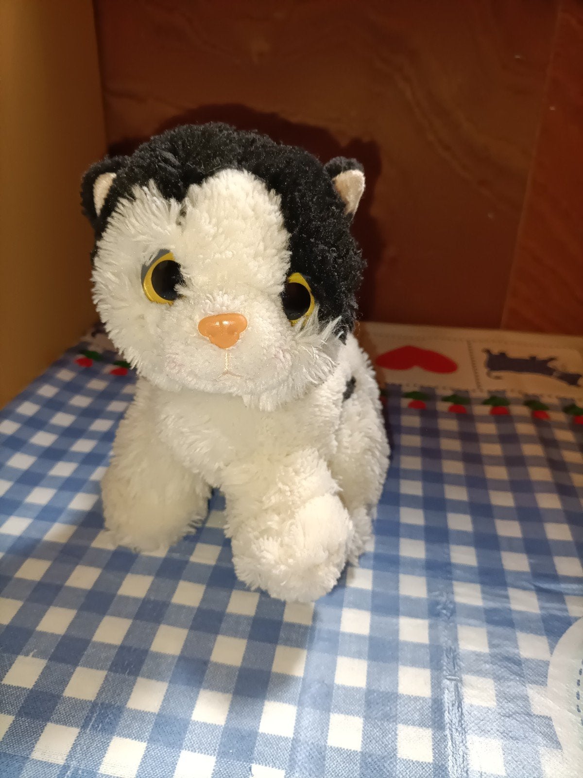 Sunkid poes knuffel kat wit met zwart, Ophalen of Verzenden, Zo goed als nieuw