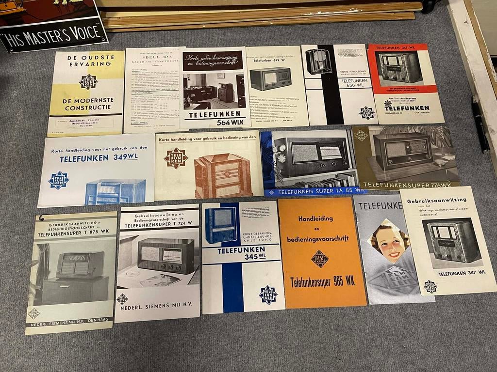 Oude Telefunken radio handleidingen, Ophalen of Verzenden