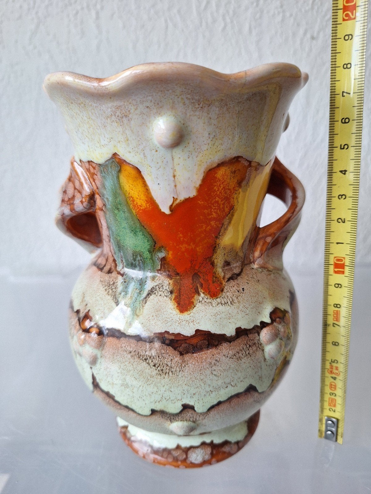 Vintage Keramische Vaas met Handvatten - Uniek Design, Ophalen