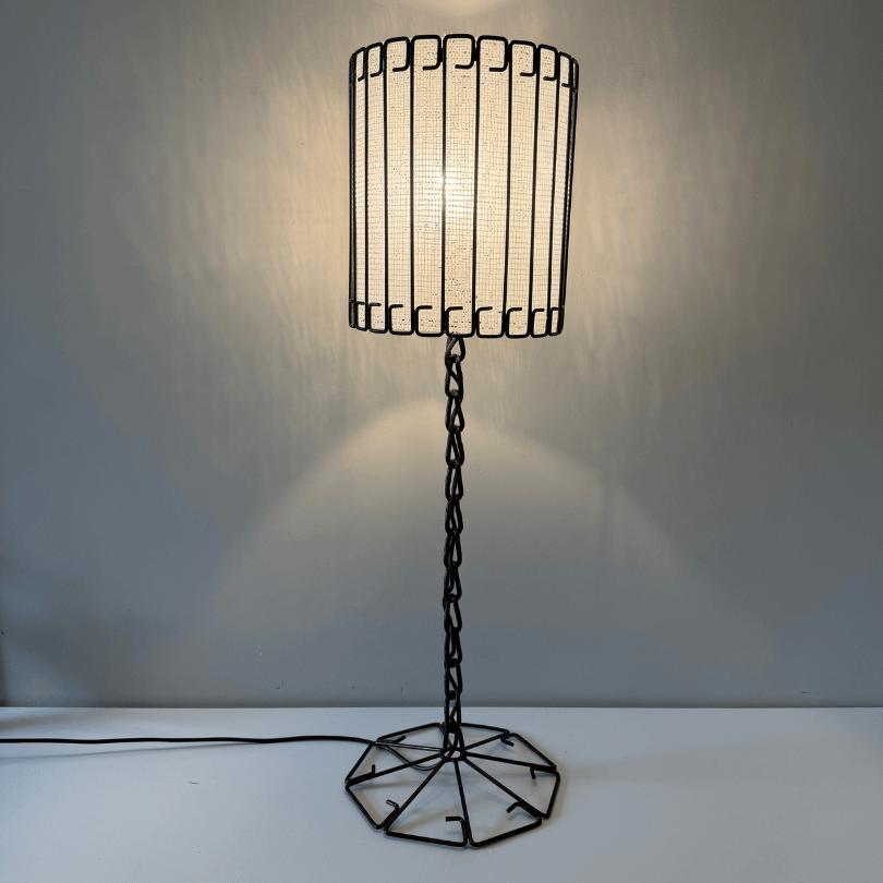 Vintage tafellamp ketting / draadstaal UNIEK, Ophalen, Gebruikt, Onbekend, Onbekend